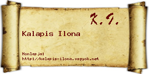 Kalapis Ilona névjegykártya