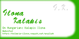 ilona kalapis business card